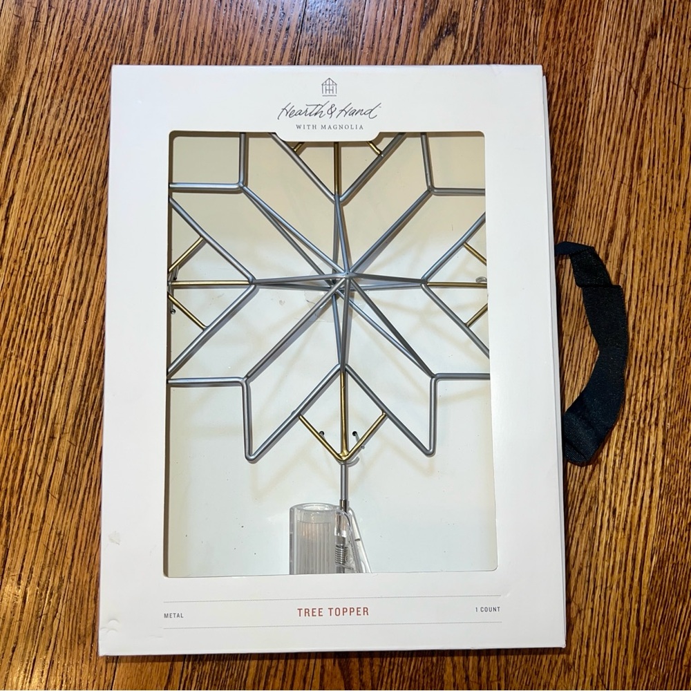 Hearth and Hand with Magnolia Silver and Gold Metal Tree Topper NIB